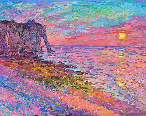 "Sunset at Etretat" 16x20 Paper Print